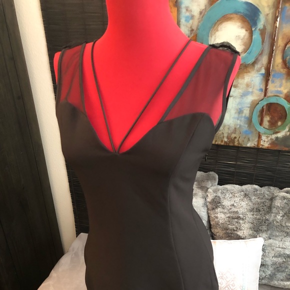 ***SOLD - NOT FOR SALE **bodycon black lace low back Vegas cocktail party sexy - Picture 7 of 9